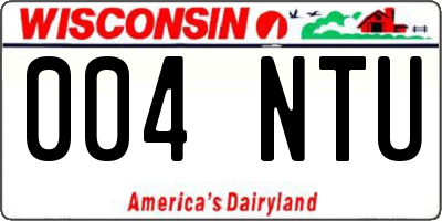 WI license plate 004NTU