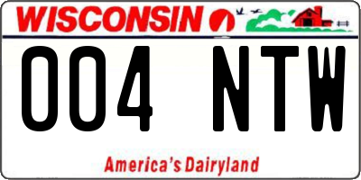WI license plate 004NTW