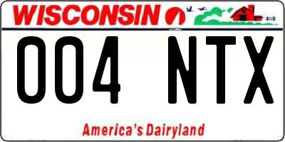 WI license plate 004NTX
