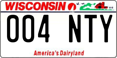 WI license plate 004NTY