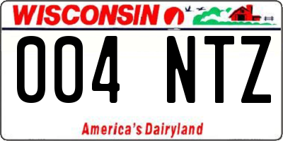 WI license plate 004NTZ