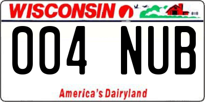 WI license plate 004NUB