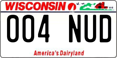WI license plate 004NUD