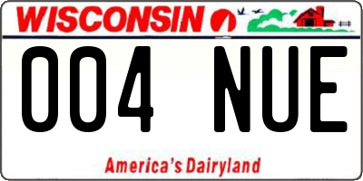 WI license plate 004NUE