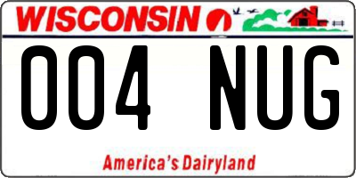 WI license plate 004NUG