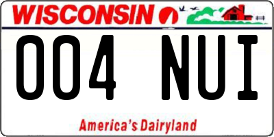 WI license plate 004NUI