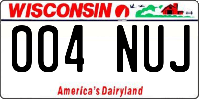 WI license plate 004NUJ