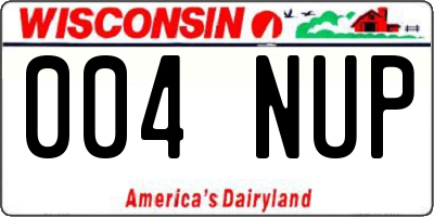 WI license plate 004NUP