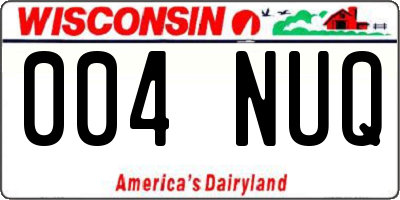 WI license plate 004NUQ