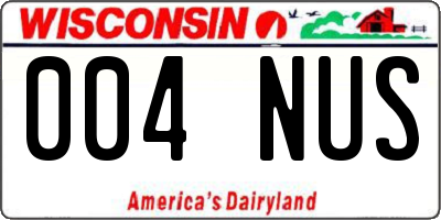 WI license plate 004NUS