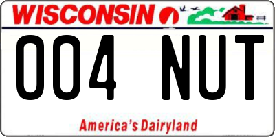 WI license plate 004NUT