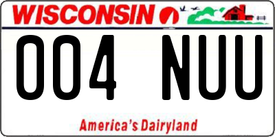 WI license plate 004NUU
