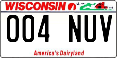 WI license plate 004NUV