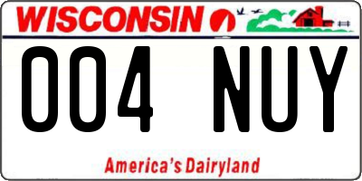 WI license plate 004NUY