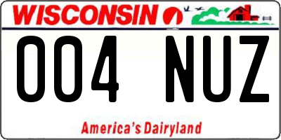 WI license plate 004NUZ
