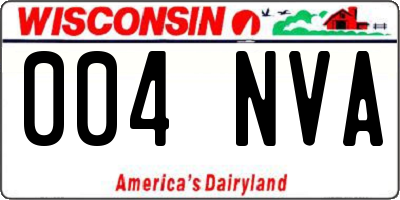 WI license plate 004NVA
