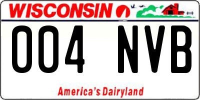 WI license plate 004NVB