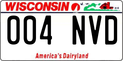 WI license plate 004NVD
