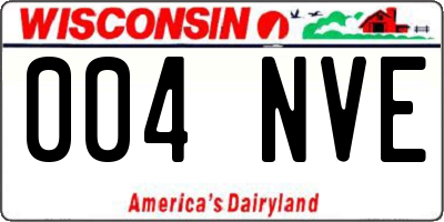 WI license plate 004NVE