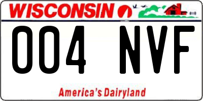 WI license plate 004NVF