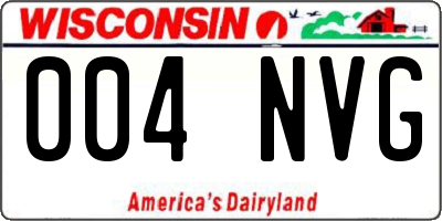 WI license plate 004NVG
