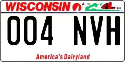WI license plate 004NVH