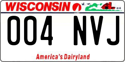 WI license plate 004NVJ