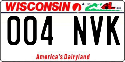WI license plate 004NVK