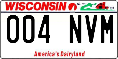 WI license plate 004NVM