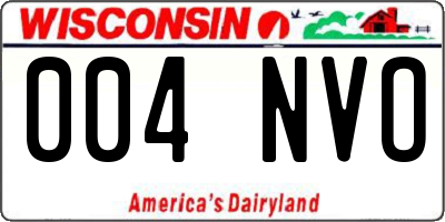 WI license plate 004NVO