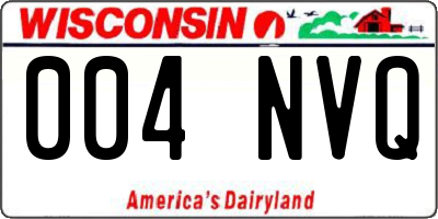 WI license plate 004NVQ