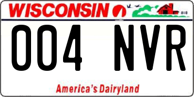 WI license plate 004NVR