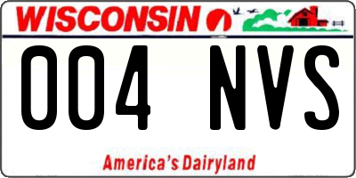 WI license plate 004NVS