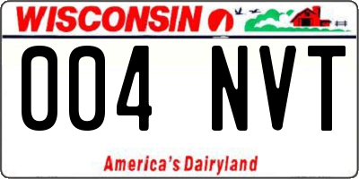 WI license plate 004NVT