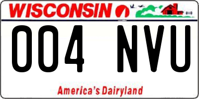 WI license plate 004NVU