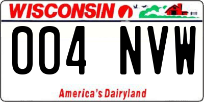 WI license plate 004NVW