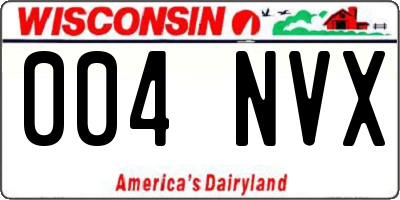 WI license plate 004NVX