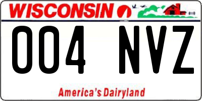 WI license plate 004NVZ