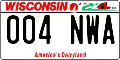 WI license plate 004NWA