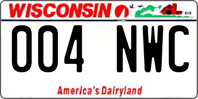WI license plate 004NWC