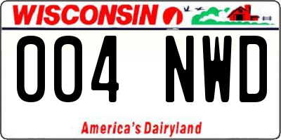 WI license plate 004NWD