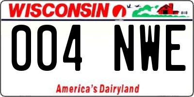 WI license plate 004NWE