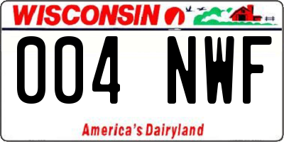 WI license plate 004NWF