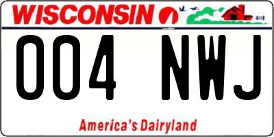 WI license plate 004NWJ
