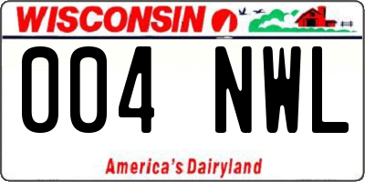 WI license plate 004NWL