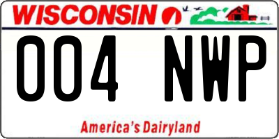 WI license plate 004NWP