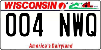 WI license plate 004NWQ