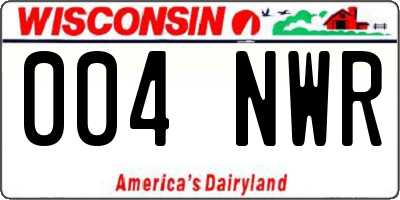 WI license plate 004NWR