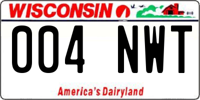 WI license plate 004NWT