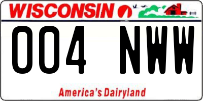 WI license plate 004NWW